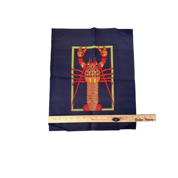 Crawfish Needlework CrossStitch Finished Embroidery Nola Louisiana Kitchen 14x18 - Picture 2 of 4